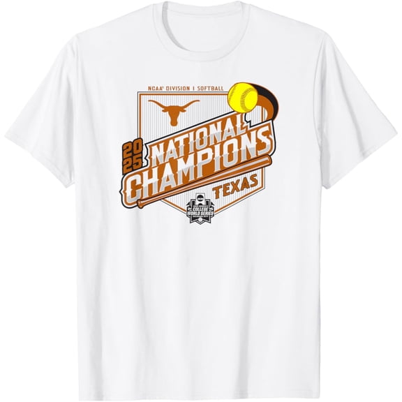Simple Fit Texas Longhorns Softball National Champs 2025 Wcws White T-Shirt All Size S-5Xl