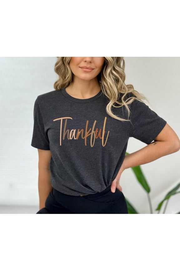Thankful shir, Womens shirt,Thanksgiving shirt,cute shirt,Retro Gifts,Thankful,Grateful Tee,Minimalist Shirt,Fall Gifts for Her, Autumn Tee All Size S-5XL