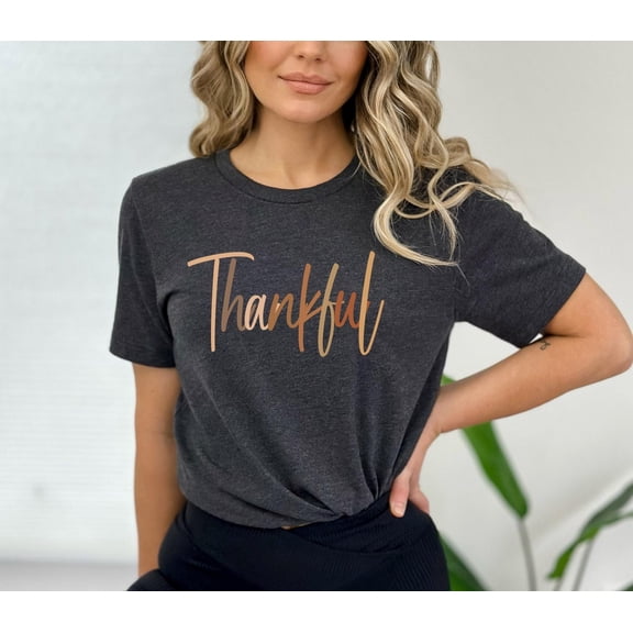 Simple Fit Thankful shir, Womens shirt,Thanksgiving shirt,cute shirt,Retro Gifts,Thankful,Grateful Tee,Minimalist Shirt,Fall Gifts for Her, Autumn Tee All Size S-5XL