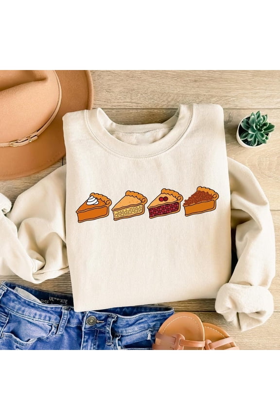 Thanksgiving Pie Sweatshirt, Thanksgiving Cherry Pie Shirt, Pumpkin Pie Sweatshirt, Pecan Pie Sweater, Apple Pie Shirt, Thanksgiving Gifts All Size S-5Xl