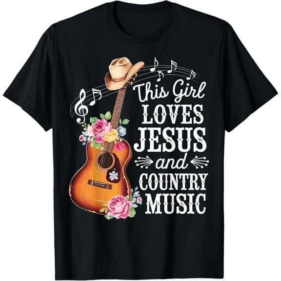 Simple Fit This Girl Loves Christ And Country Music T-Shirt