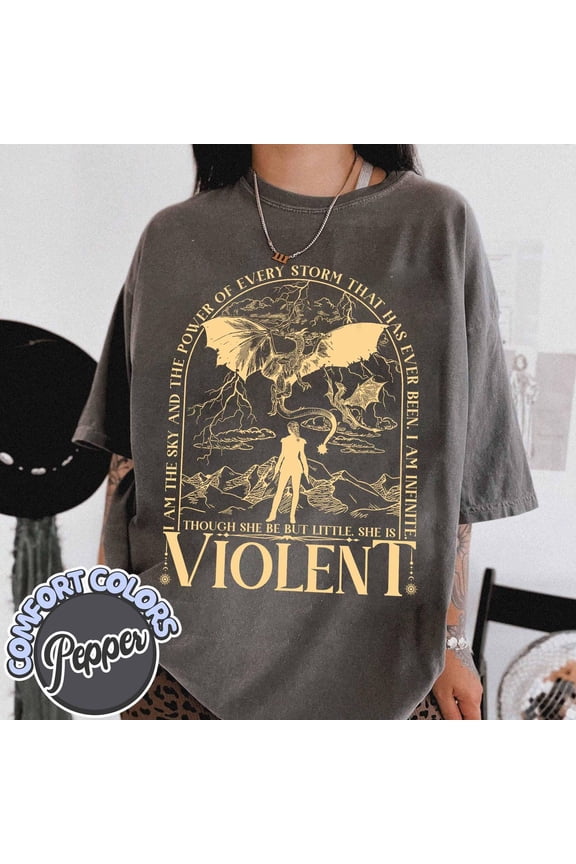 Though She Be but Little Shirt, Violet Sorrengail Shirt, Dragon Rider Shirt, Bookish Shirt, Onyx Storm Shirt, Fourth Wing Tee