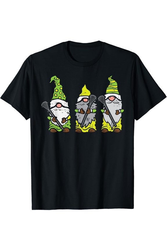 Three Nordic Gnomes Lacrosse Tomte Lax Player Men Women T-Shirt All Size S-5Xl