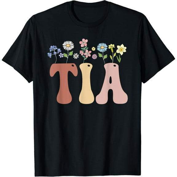 Simple Fit Tia Gifts Women Wildflower Floral Design Tia T-Shirt