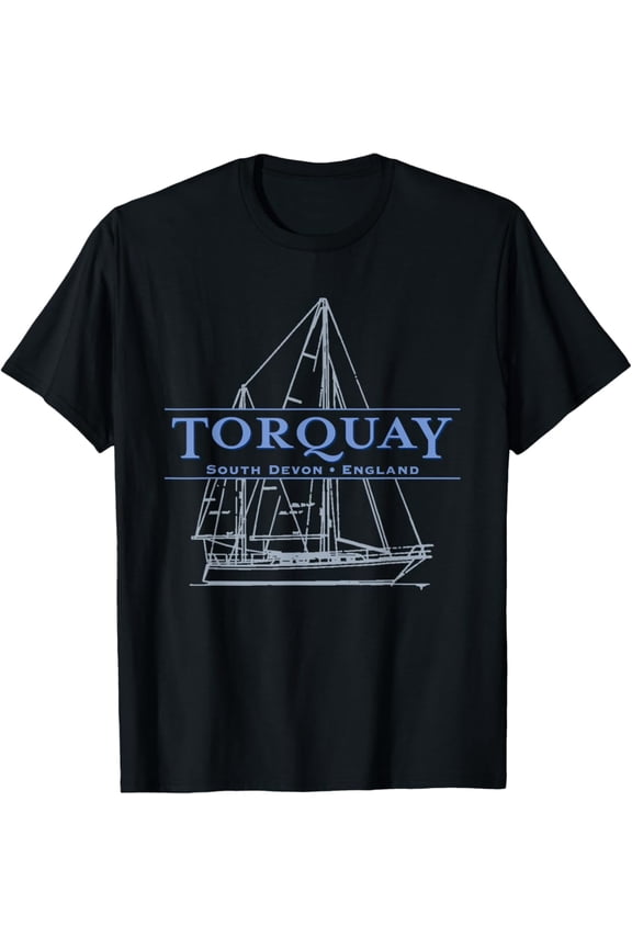 Torquay South Devon, England Sailing Design T-Shirt All Size S-5XL
