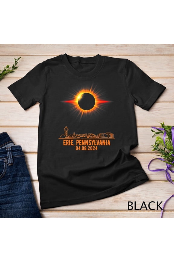 Total Solar Eclipse 04.08.2024 Erie, Pennsylvania T-Shirt Unisex T-Shirt Gift For Him/Her Gift For Him/Her