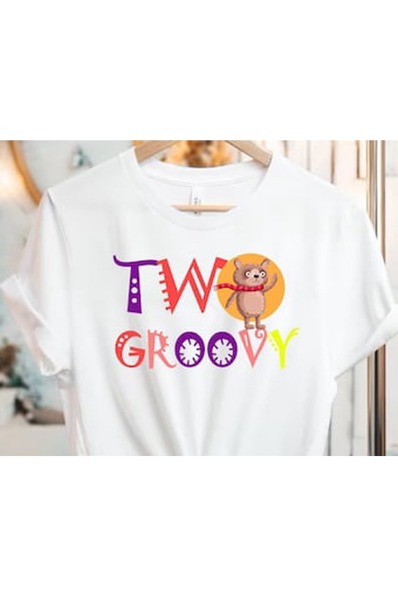 Two Groovy Birthday Shirt, Two Groovy Birthday Party, Retro Birthday Girls Tee, Second Birthday Girl Natural Shirt, Second Birthday Shirt