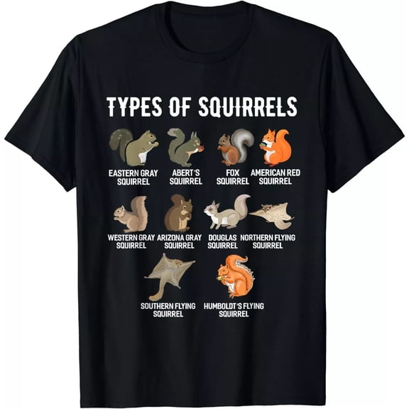 Simple Fit Types Of Squirrels Shirt Squirrel Shirt Squirrels Gift Unisex T-Shirt Gift For Him/Her Gift For Him/Her