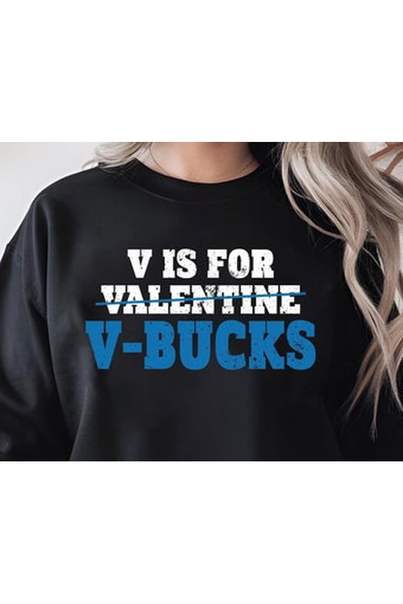 V Is For V-buck Valentines Day Gamer Boy Men T-shirt, Gamer Valentine Tee, V-bucks Shirt, Valentine's Day Gamer Gift, Gamer Boy