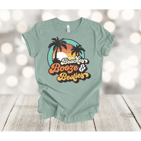 Simple Fit Vacation Shirt, Beaches Booze And Besties, BFF Shirts, Beach Shirt, Super Soft Unisex Tee Shirt, Plus Sizes Available All Size S-5XL