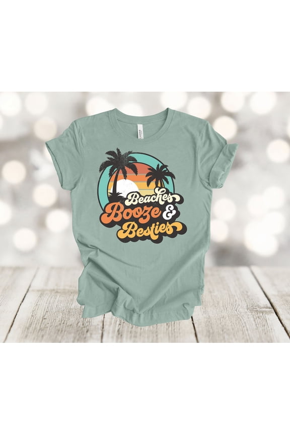 Vacation Shirt, Beaches Booze And Besties, BFF Shirts, Beach Shirt, Super Soft Unisex Tee Shirt, Plus Sizes Available All Size S-5XL