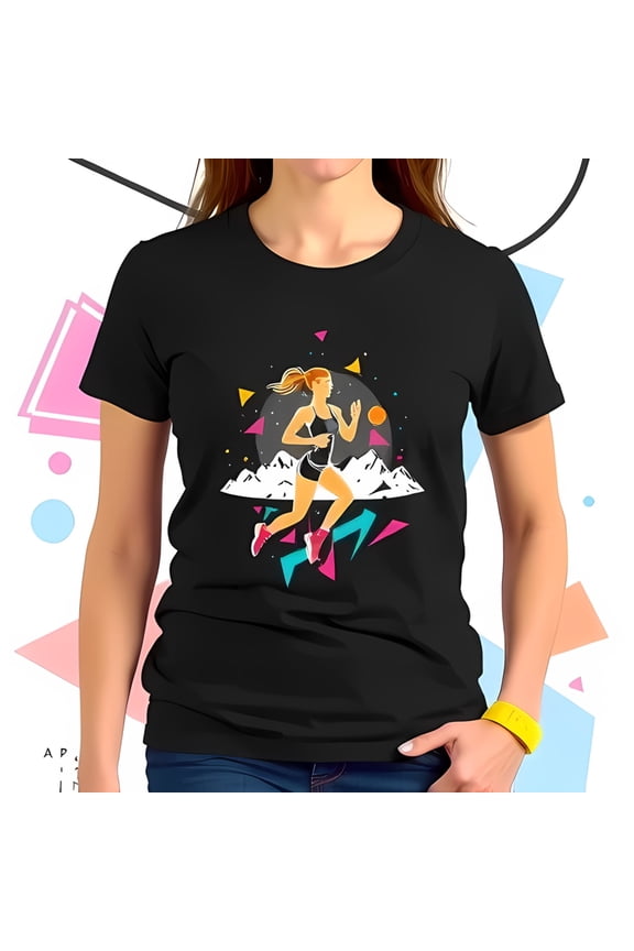 Vibrant -Cotton Short Sleeve T-Shirt - Retro 80S 90S Geometric-All-Cotton All Size S-5Xl