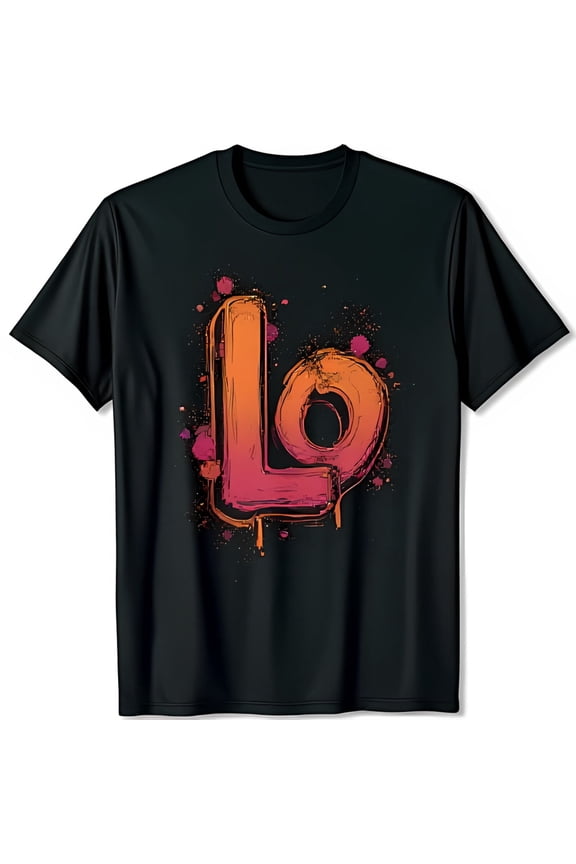 Vibrant Graffiti Lo Graphic Black T-Shirt Edgy Street Style Design All Size S-5Xl