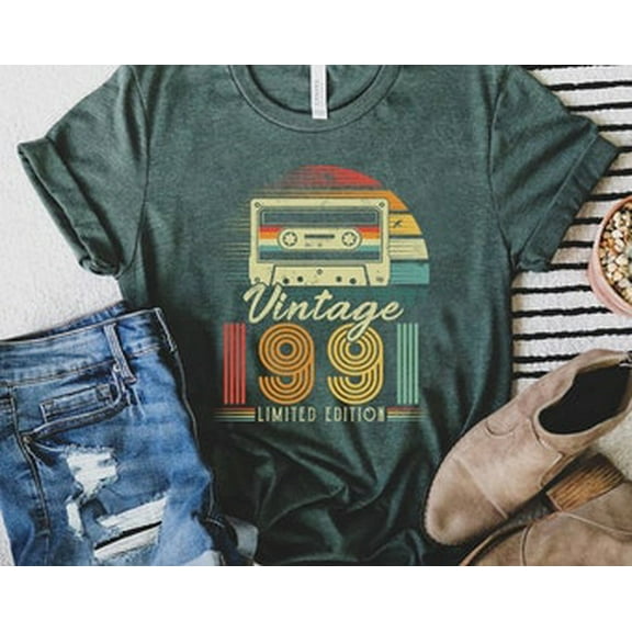 Simple Fit Vintage 1991 Shirt, 1991 Birthday Shirts, 34th Birthday Shirt, Birthday Gift, 34th Birthday Gift For Women, 34th Gift For Men,Birthday Party