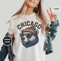 Simple Fit Vintage Chicago Football T-Shirt, Unisex Tee, Garment-Dyed Shirt, Retro Sports Fan Gift, Distressed Graphic Tee All Size S-5Xl