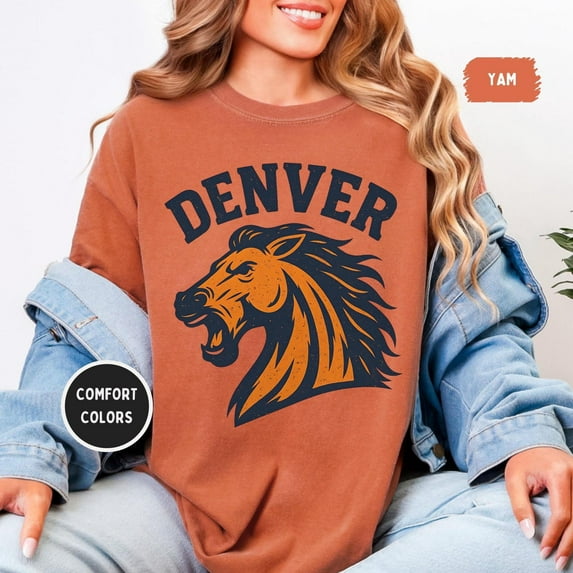 Simple Fit Vintage Denver Football Unisex T-Shirt, Denver Sports Tee, Retro Denver Shirt, Distressed Fan Apparel, Gift For Football Lover All Size S-5Xl