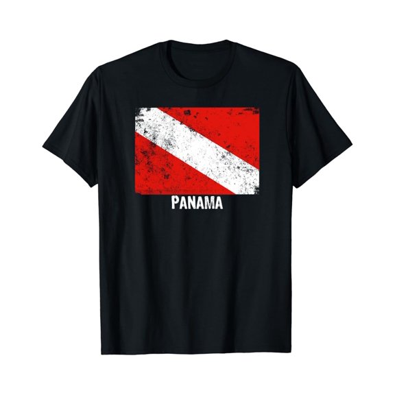 Simple Fit Vintage Dive Flag Panama Scuba Diving T-Shirt All Size S-5XL