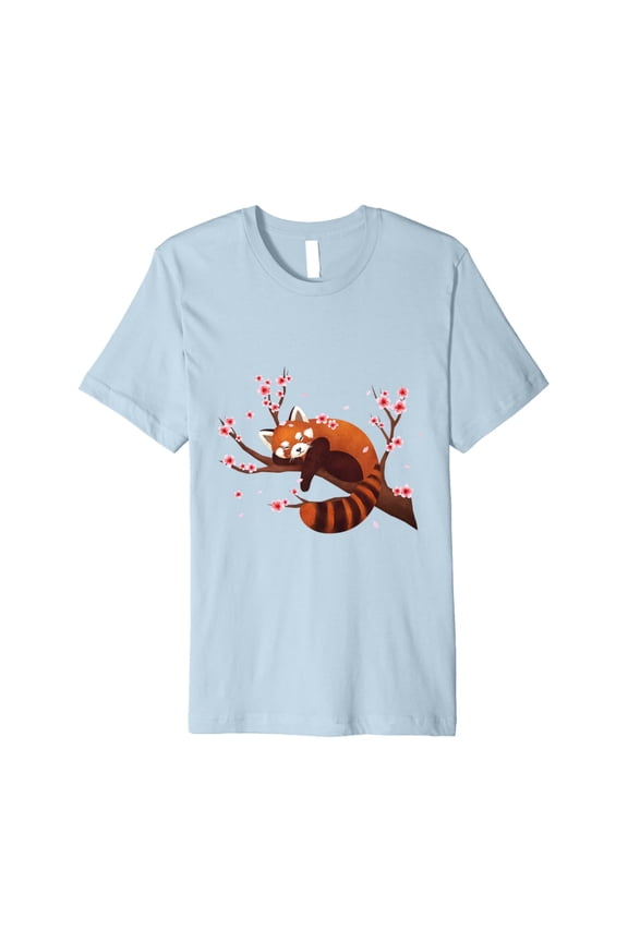 Vintage Red Panda Japanese Cherry Blossom Flower T Shirt