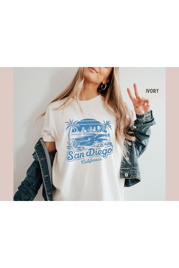 Vintage San Diego 1717 Shirt, California Tshirt San Diego Ca Gifts San Diego Souvenir Beach Tshirt Southern California Tee All Size S-5Xl