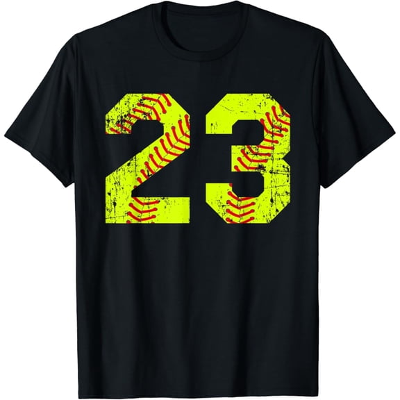 Simple Fit Vintage Softball 23 Jersey Number T-Shirt All Size S-5Xl