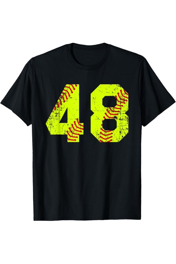 Vintage Softball 48 Jersey Number T-Shirt All Size S-5Xl