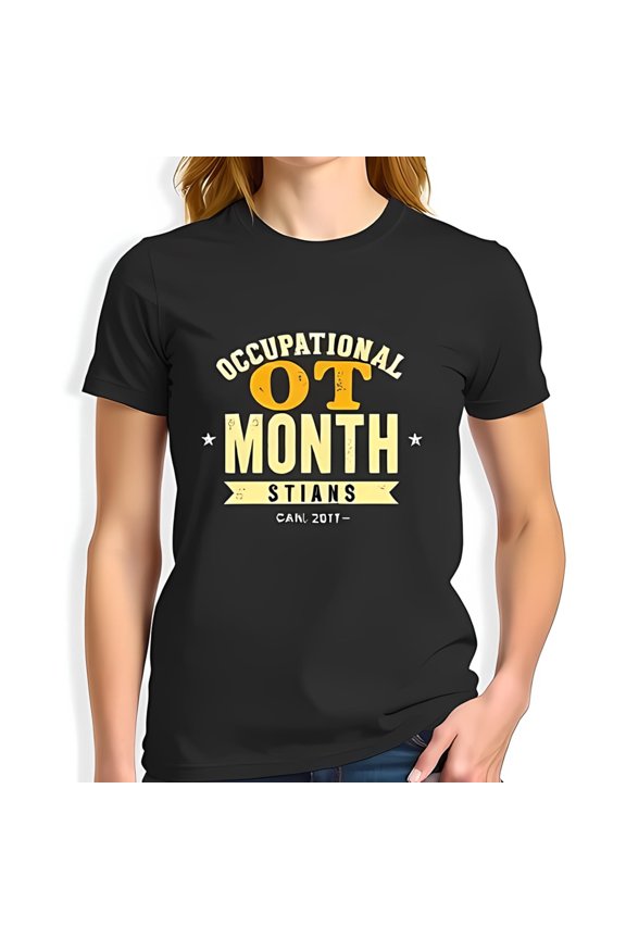 Vintage Style Cotton Short Sleeve T-Shirt For Occupational Month -All-Cotton All Size S-5Xl