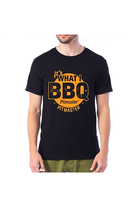 Vintage Style Cotton Short Sleeve T-Shirt - 'It'S What I Bbq' - With -All-Cotton All Size S-5Xl