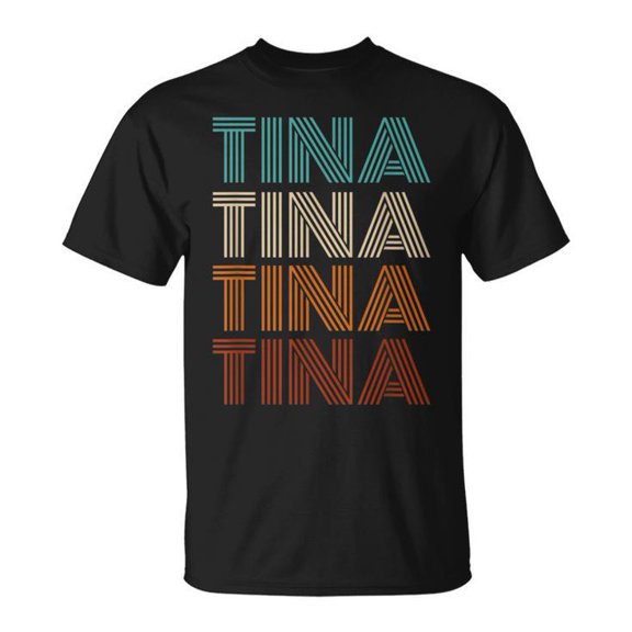 Simple Fit Vintage Tina First Name Pattern Tina Unisex T Shirt Gift For Him/Her