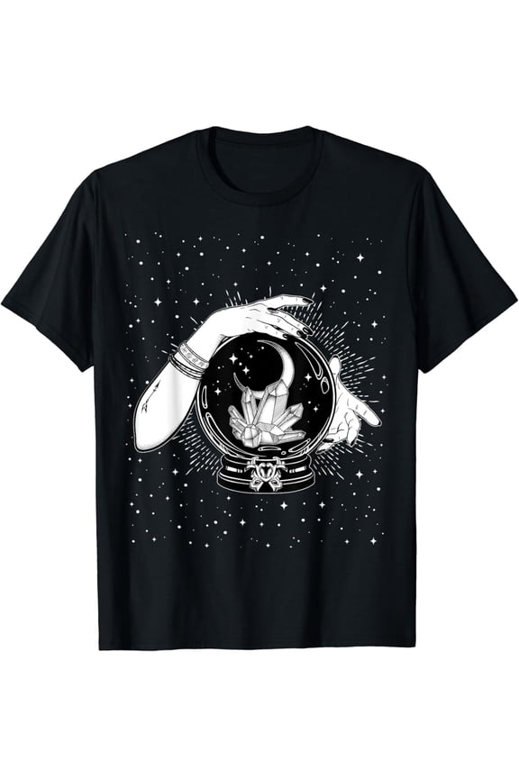 Vintage Witchy Mystic Crystal Ball Gypsy Fortune Teller Hand T-Shirt