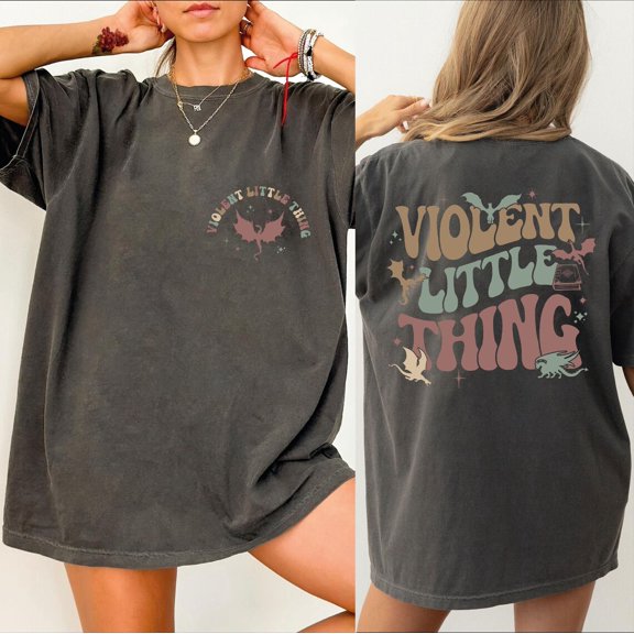 Simple Fit Violent Little Thing T Shirt, Fourth Wing Shirt, Fantasy Book Lover Gift, Dragon T Shirt, Bookish Shirt, Reader Shirt, Reading Shirt All Size S-5XL