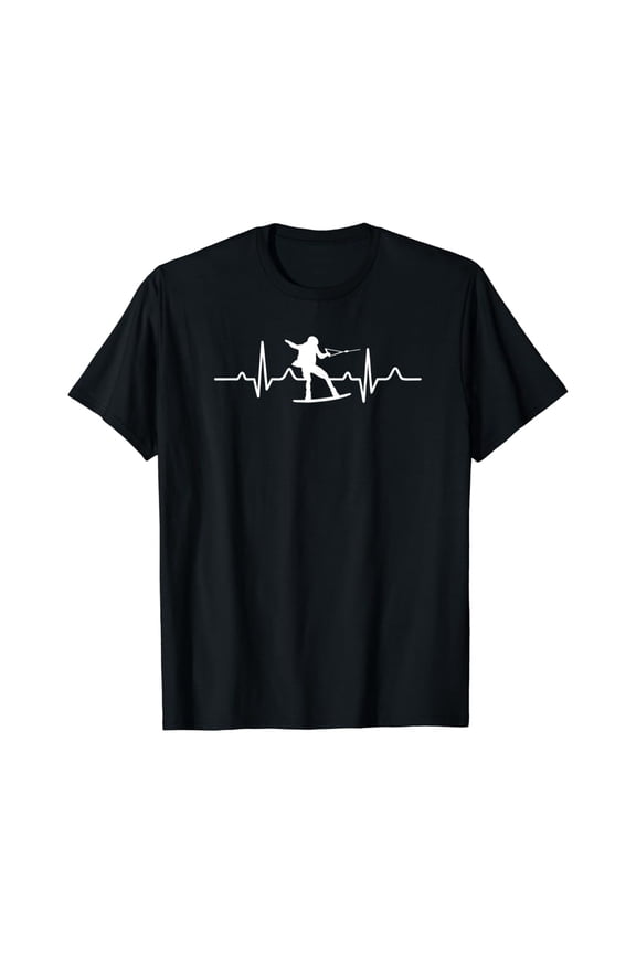 Waterski Heartbeat - Water Skiing Gift For Water Skiers T-Shirt All Size S-5Xl