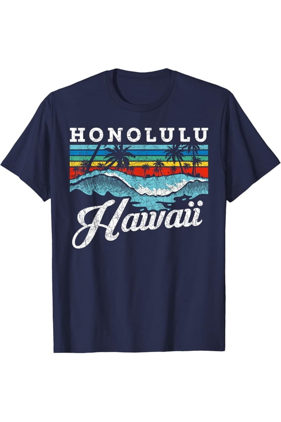 Waves Beach Honolulu Hawaiian Summer Surfing Retro Hawaii T-Shirt Hoodie Gift For Him/Her