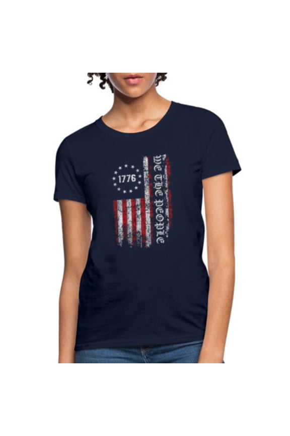 We The People with American Flag Women's T-Shirt (1776) All Size S-5XL