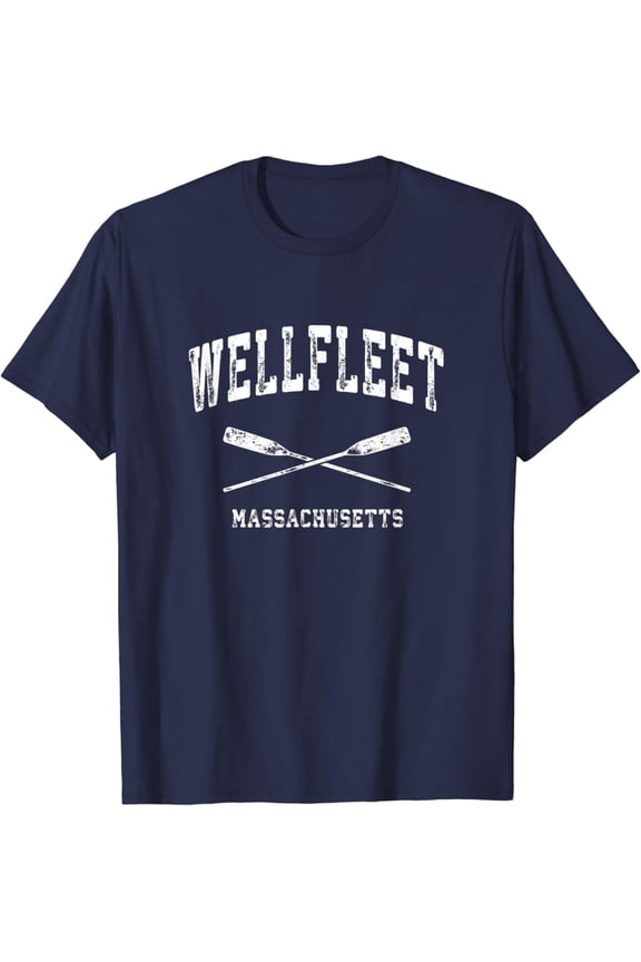 Wellfleet Massachusetts Vintage Nautical Crossed Oars T-Shirt All Size S-5XL