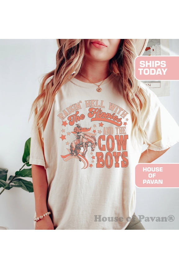 Western American Rodeo Shirt, Graphic Tee, Cowboy Retro Tee Shirt, Retro Americana, , For Women, Boho, Vintage, Oversized Fit