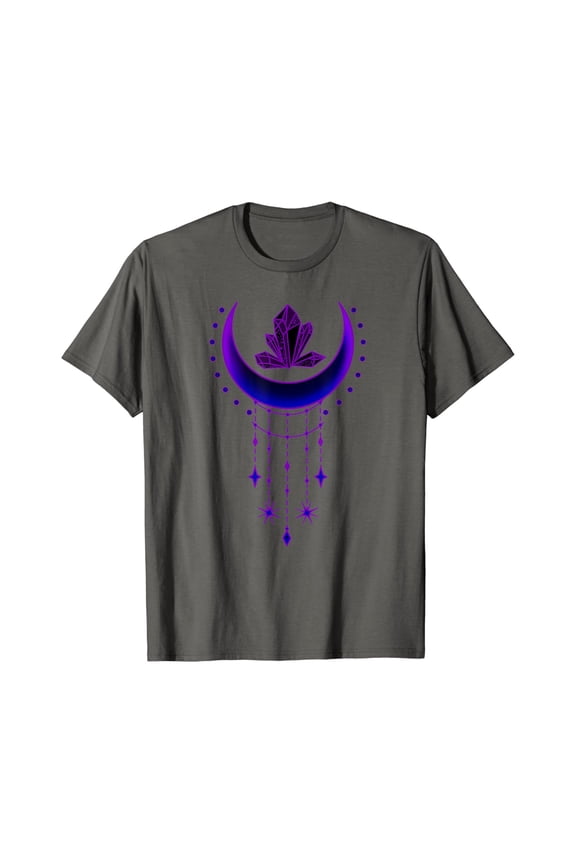 Witchy Goth Crescent Moon Crystals T-Shirt