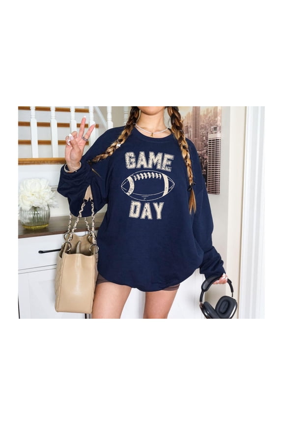 Women's Gameday Sweatshirt for Football Season, Game Day Tailgate Party Sweatshirts, Football Lovers Crewneck Sweatshirt, Gameday Pullover All Size S-5XL
