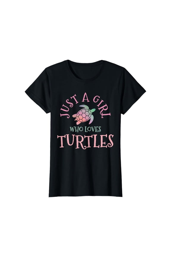 Womens Just A Girl Who Loves Turtles Sea Ocean Scuba Diving Gift T-Shirt All Size S-5XL