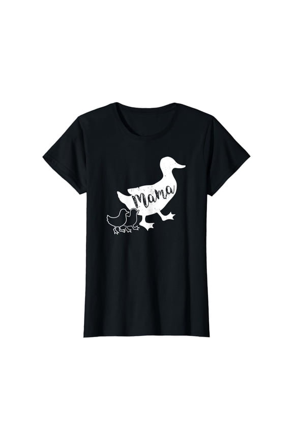 Womens Mama Duck And 2 Ducklings, Fun Mom T Shirt, Mom Of 2 Shirt T-Shirt