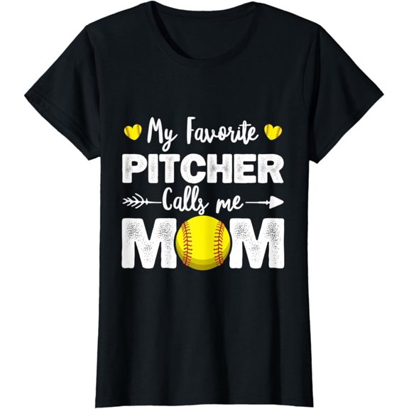 Simple Fit Womens My Favorite Pitcher Calls Me Mom Softball Mother'S Day T-Shirt All Size S-5Xl
