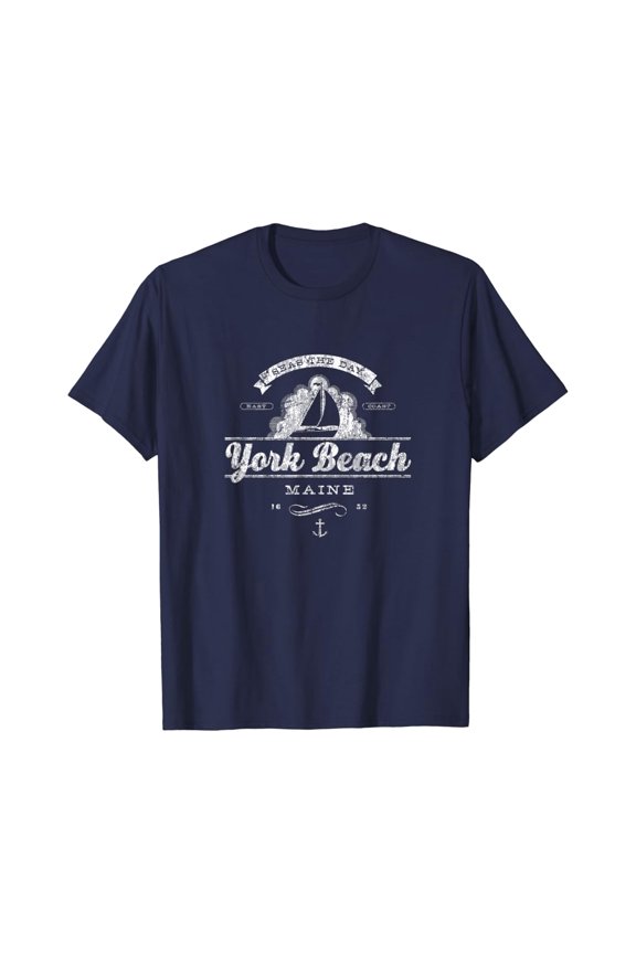 York Beach Me Sailboat T-Shirt Vintage Nautical Tee All Size S-5XL