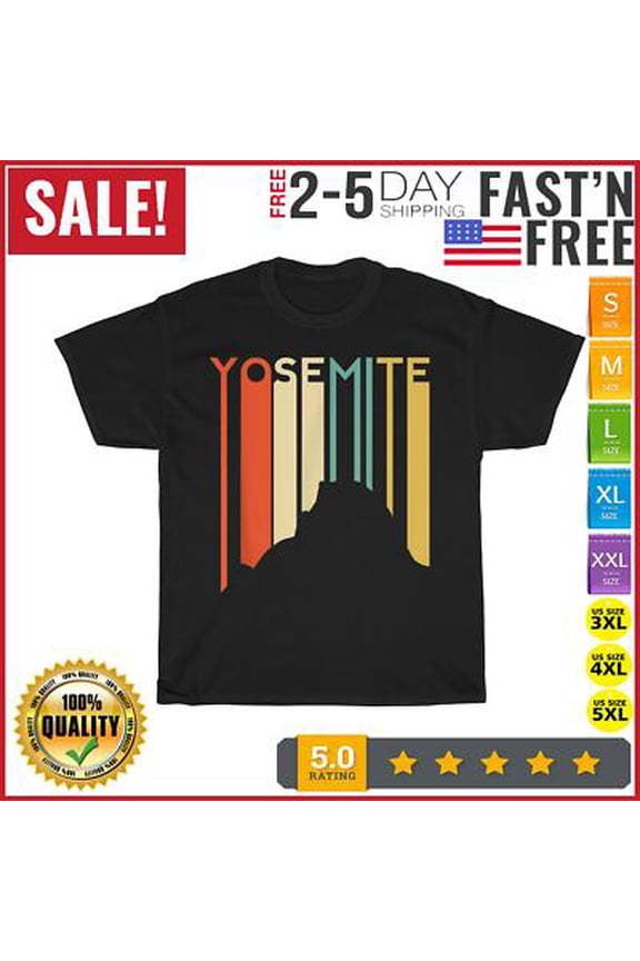 Yosemite National Park Vintage Retro Half Dome California T Shirt Men Women All Size S-5XL