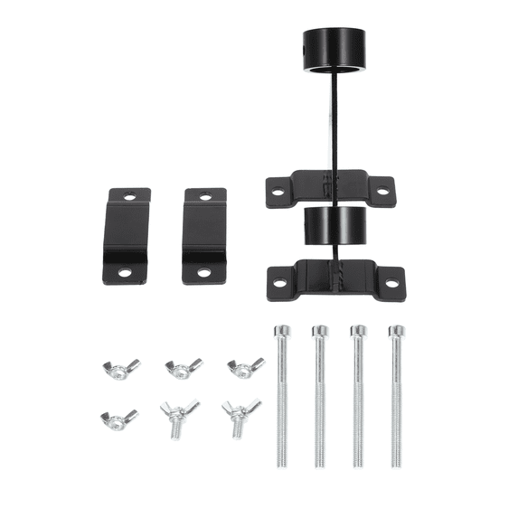 Simple Flag Pole Base Fence Flagpole Bracket Poles Kit Black - Walmart.com