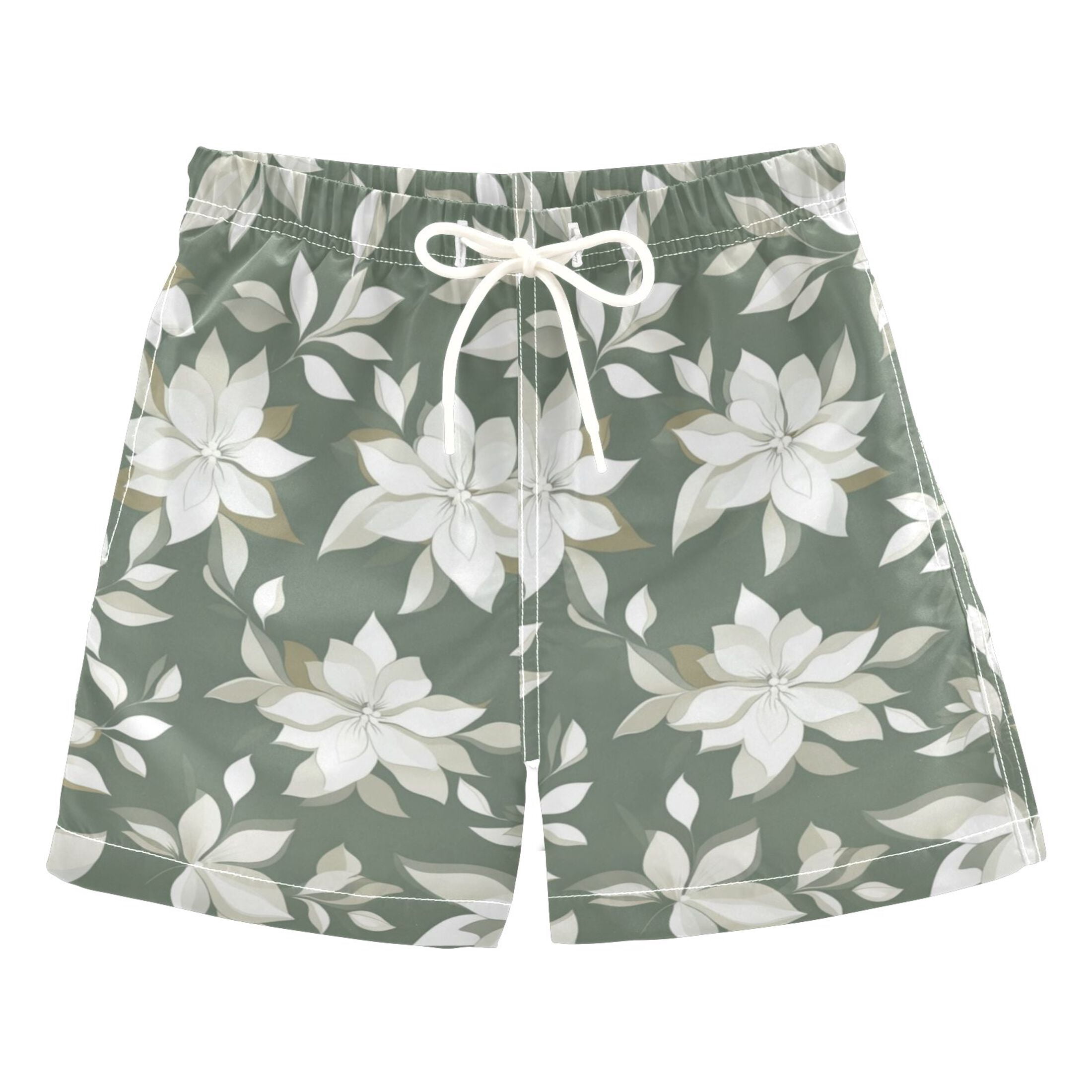 Simple Floral Patterns Boys Swim Trunks Quick Dry Boy Swim Shorts for 3 ...