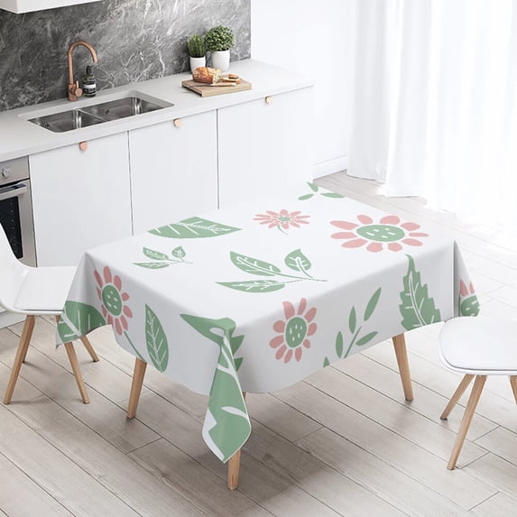Simple Floral Plant Tablecloth Waterproof and Oilproof Rectangular Wedding Party Restaurant Table Kitchen Decoration