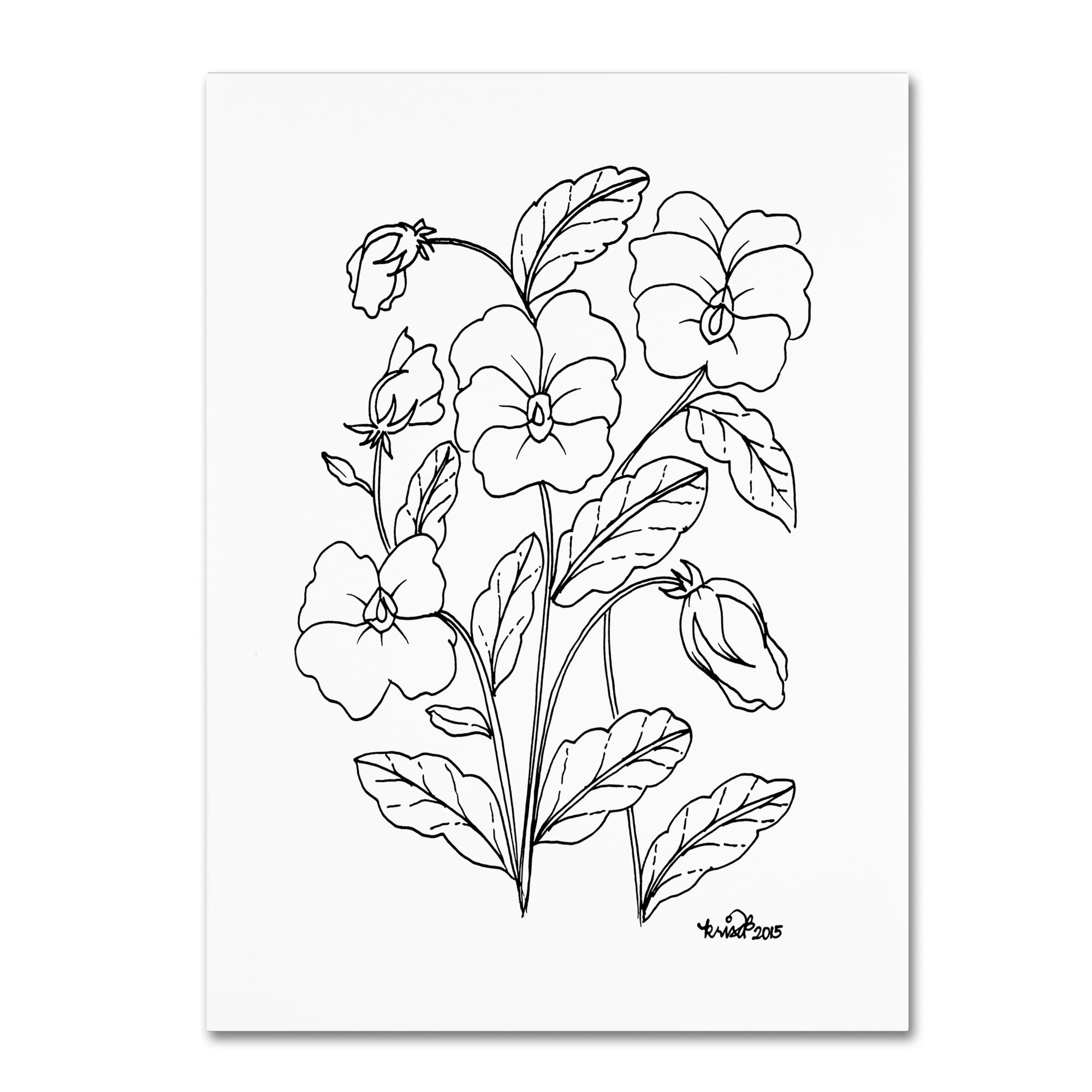 "Simple Flower Doodle 3" Canvas Art by KCDoodleArt
