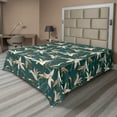 thumbnail image 1 of Ambesonne Simple Flowers Flat Bedding Sheet Soft Top Sheet, Brownish Woods Bloom, Full, Dark Teal Cream Eggshell, 1 of 1