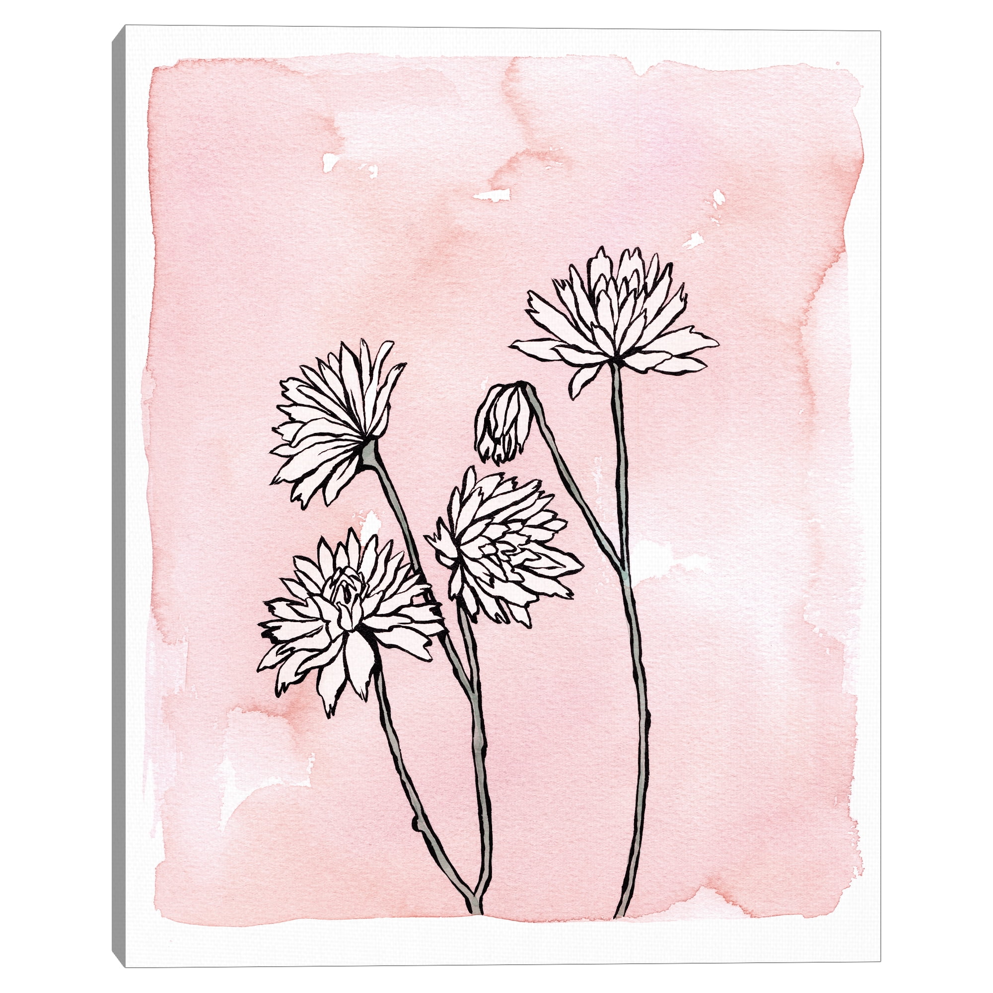 Simple Flowers in Blush by Stephanie Corfee Canvas Art Print