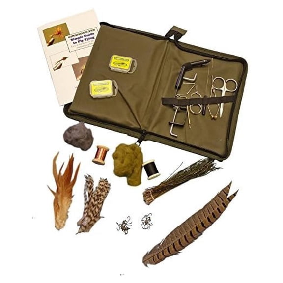 Simple Fly Tying Kit Fishing Lure Crafting Tools Materials Outdoor Angler Starter Set