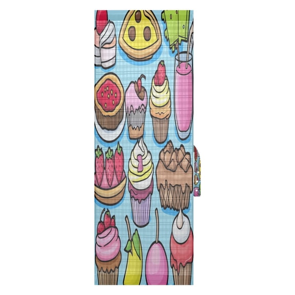 Simple Food Pattern Door Side Curtain 54x40in Privacy Shade UV Protection Rod Pockets